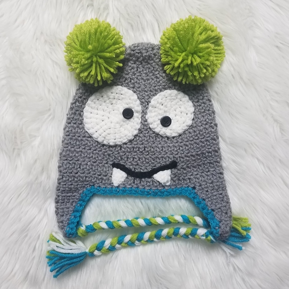 Handmade Other - Handmade Crochet Monster Hat sz 1-3 yr old